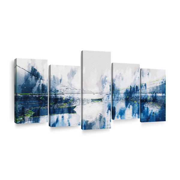 Millwood Pines " Lakes Wall Art Multi Piece Canvas Print " 5 Pieces